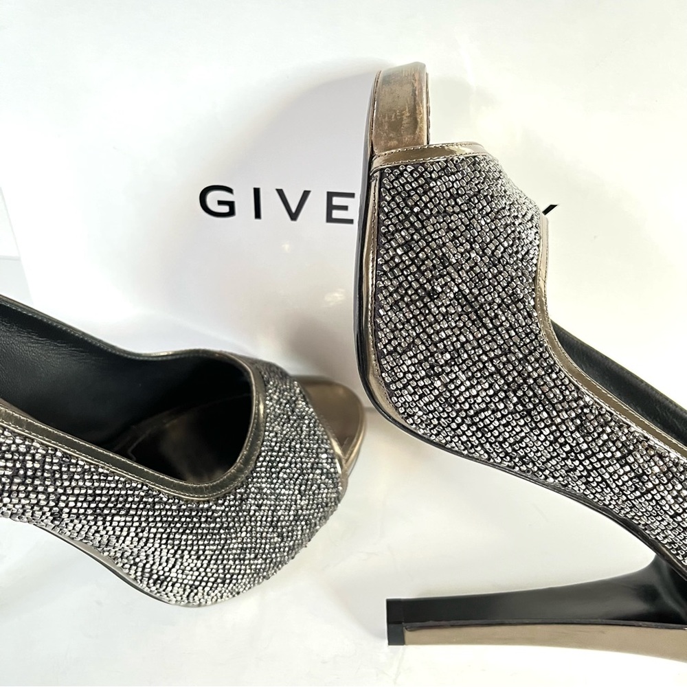 Givenchy metallic green gold gray heels size 37.5 - Picture 10 of 13